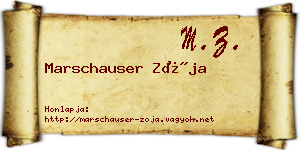 Marschauser Zója névjegykártya